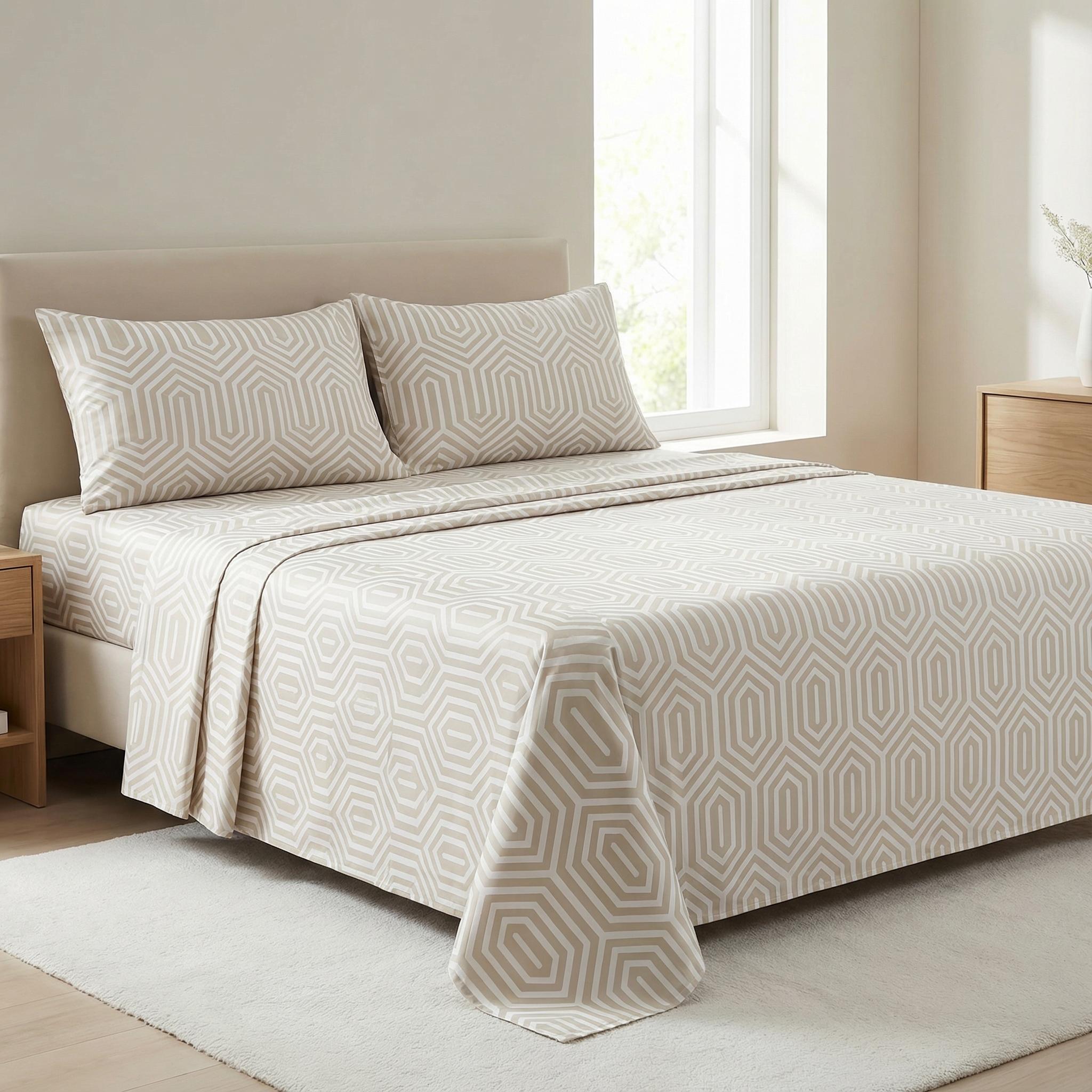 Luxury Geometric King Size Bedsheet Set